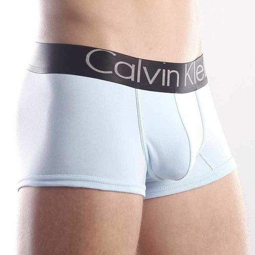 Мужские трусы боксеры светло-голубые с черной резинкой Calvin Klein Steel Black Waistband CK02112