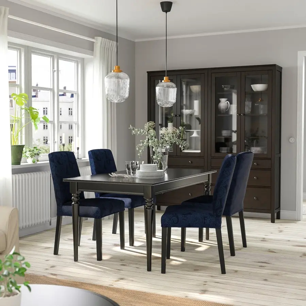 Раздвижной обеденный стол - IKEA INGATORP, 155/215х87х74 см, ИНГАТОРП ИКЕА, черный