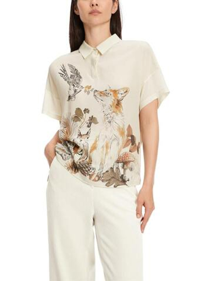 Marc Cain Блуза свободная с акварельным принтом