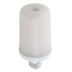 LED-L60-6W-FLAME-E27-FR PLD01WH Лампа светодиодная декоративная с типом свечения эффект пламени. Форма цилиндр. матовая. Картон. ТМ Uniel.