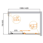 Душевой уголок Cezares Molveno 140x80 MOLVENO-AH-11-140/80-C-Cr-IV профиль Хром стекло прозрачное