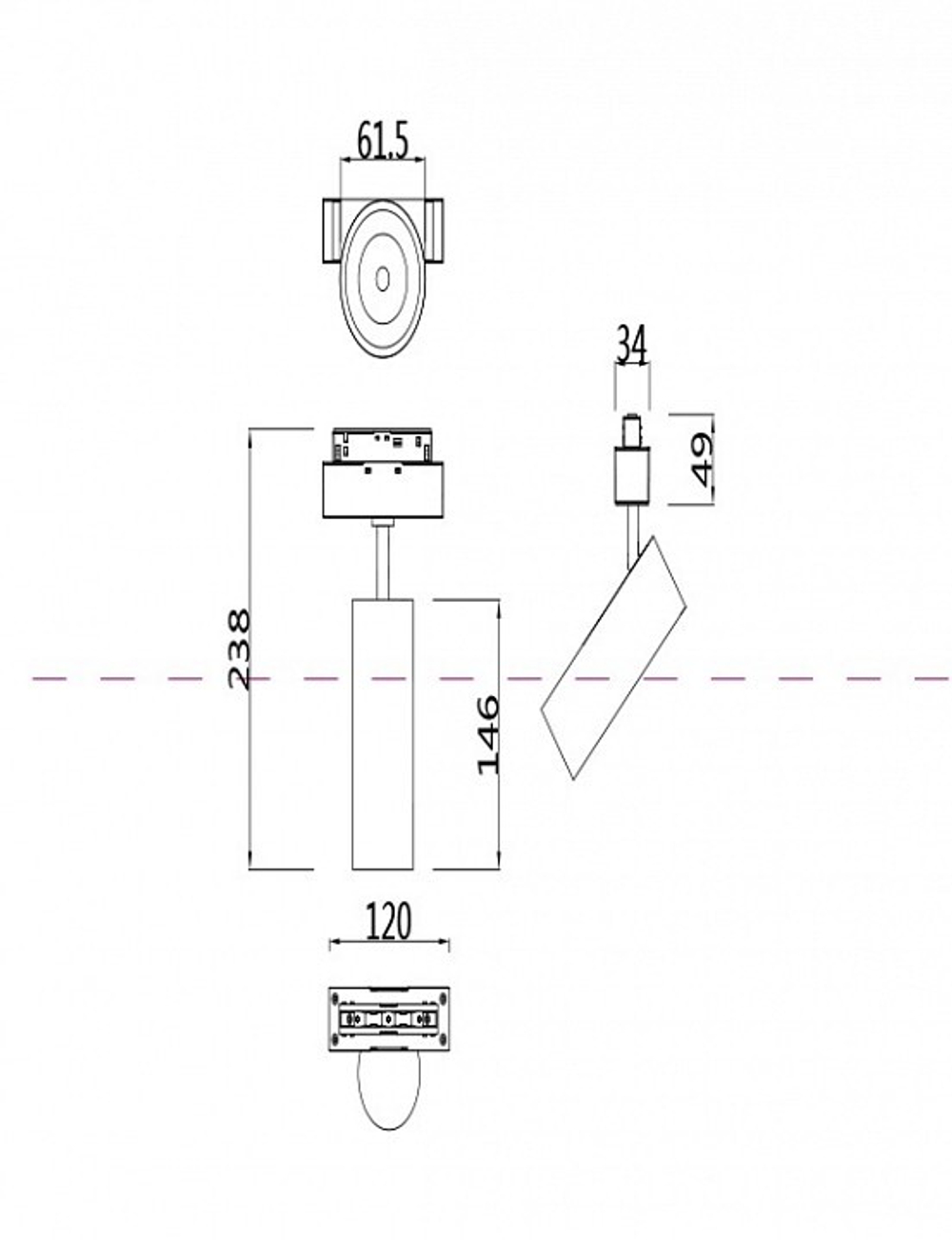Светильник на штанге Maytoni Focus LED TR019-2-15W3K-B