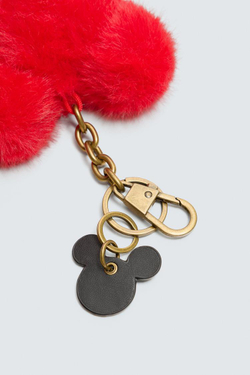 ZARA HARRY LAMBERT X DISNEY БРЕЛОК МЕХОВОЙ, КРАСНЫЙ