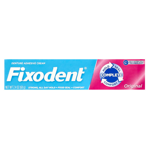 Fixodent, клейкий крем для зубных протезов, оригинальный, 68 г (2,4 унции)