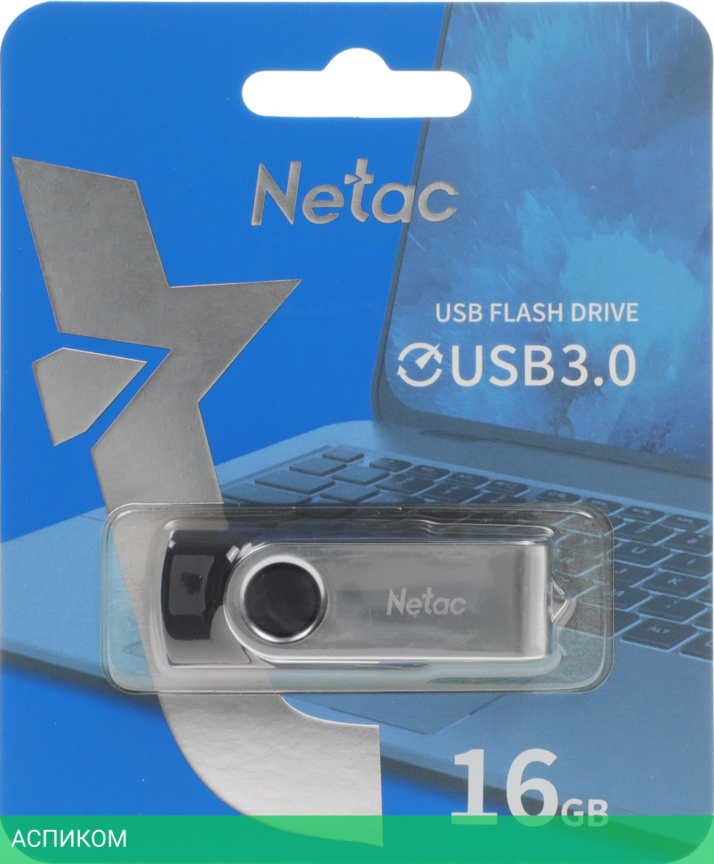 USB Flash-накопитель Netac NT03U505N-016G-30BK Black/Silver