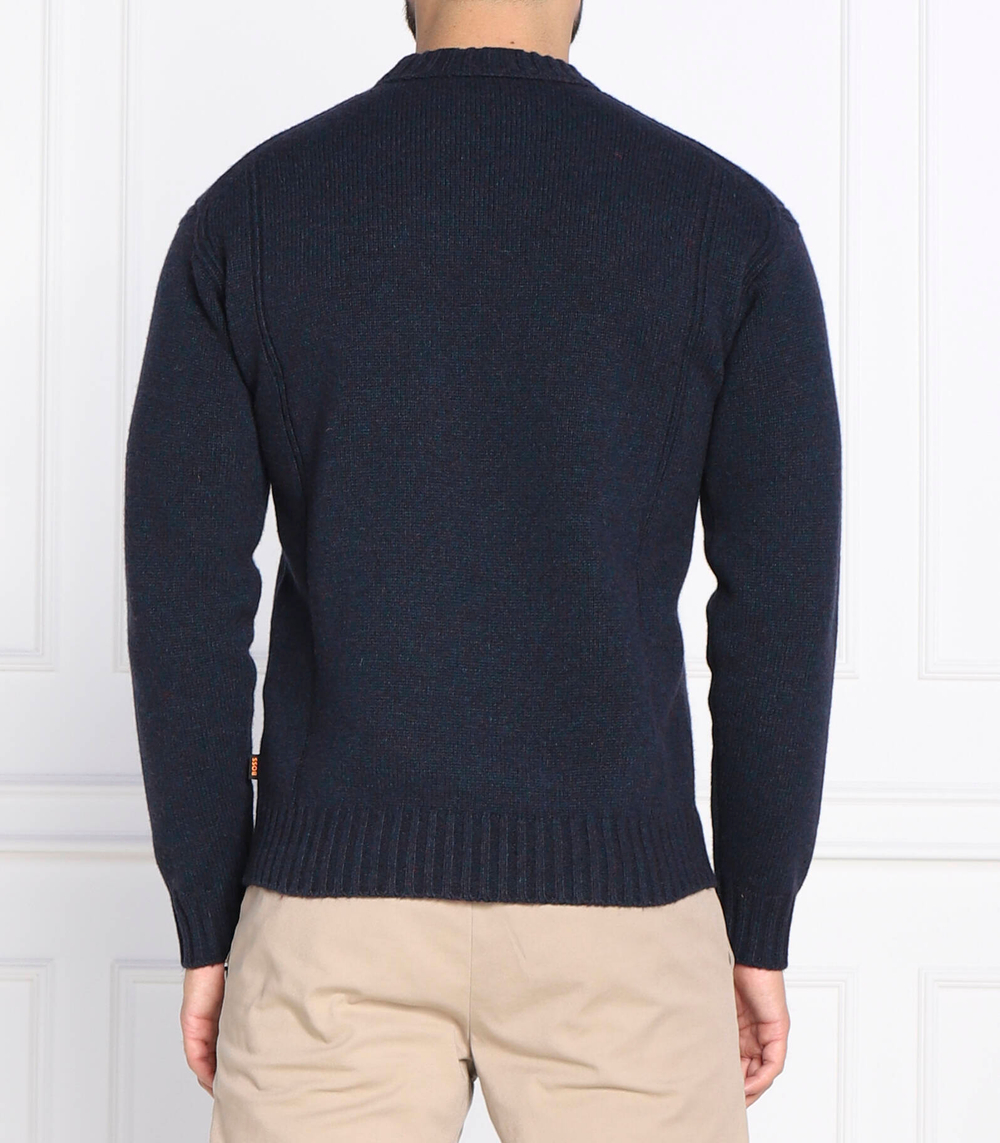 Хлопковый свитер ashetland BOSS ORANGE - темно-синий(50474333)