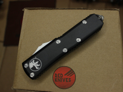 Нож Microtech UTX-85 A+++ Tanto T/E - черная рукоять, апокалиптик клинок танто