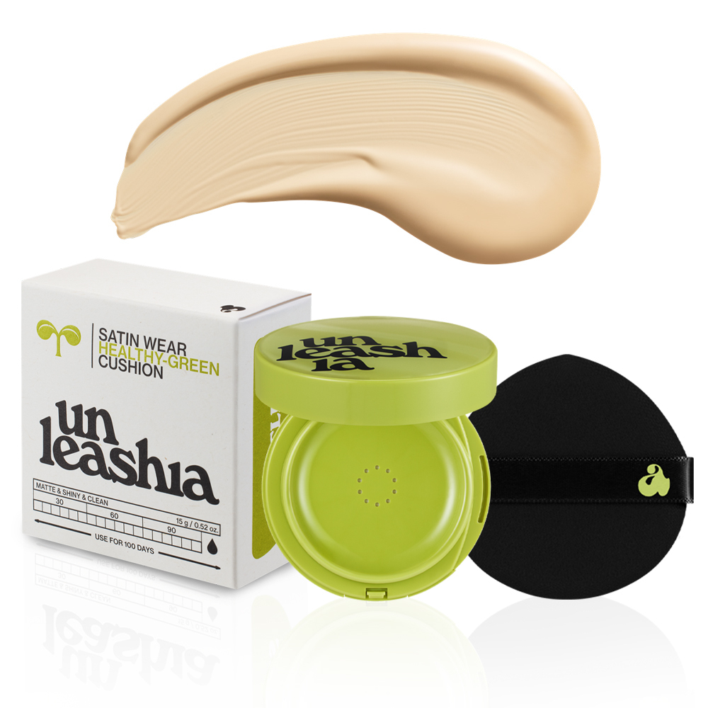 UNLEASHIA Satin Wear Healthy-Green Cushion SPF 30/PA + - Тональный кушон с сатиновым финишем