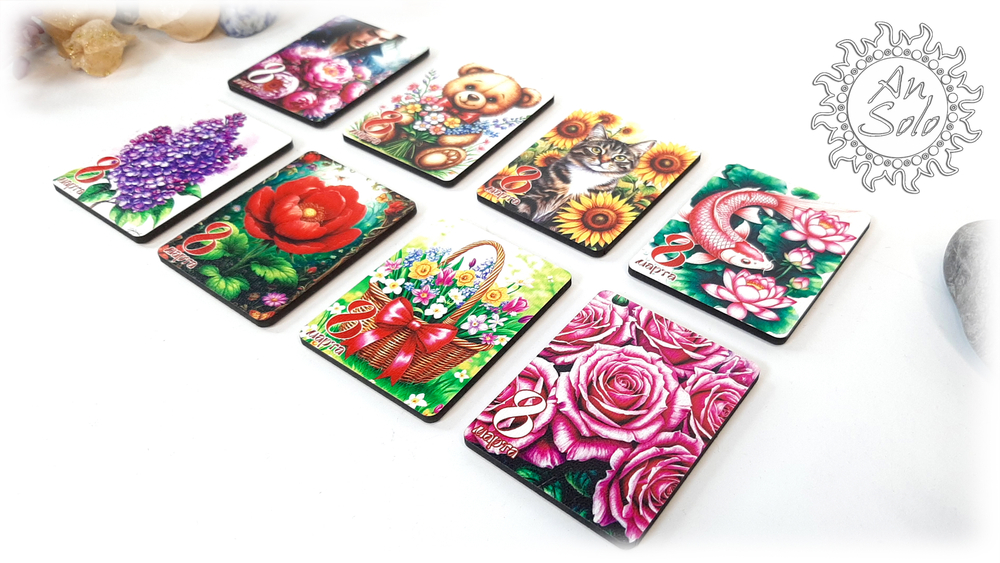 Магниты на 8 марта в ассортименте