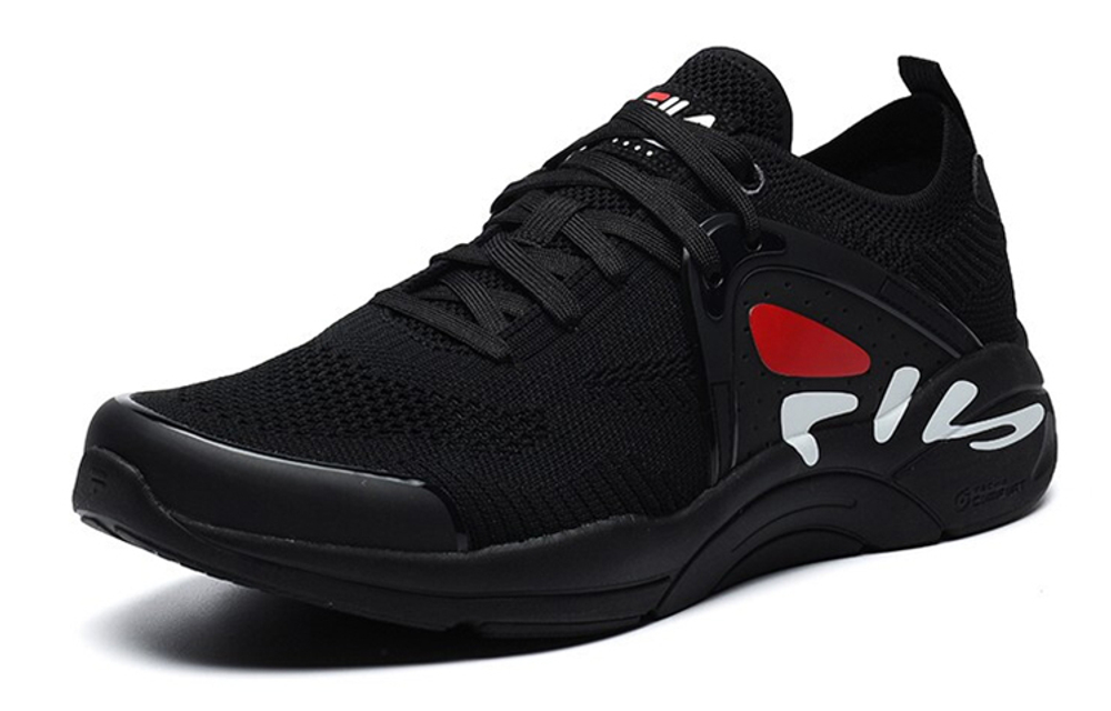 FILA Athletics soft and comfortable shock absorption, non-slip, wear-resistant, breathable, low-cut training running shoes men's black