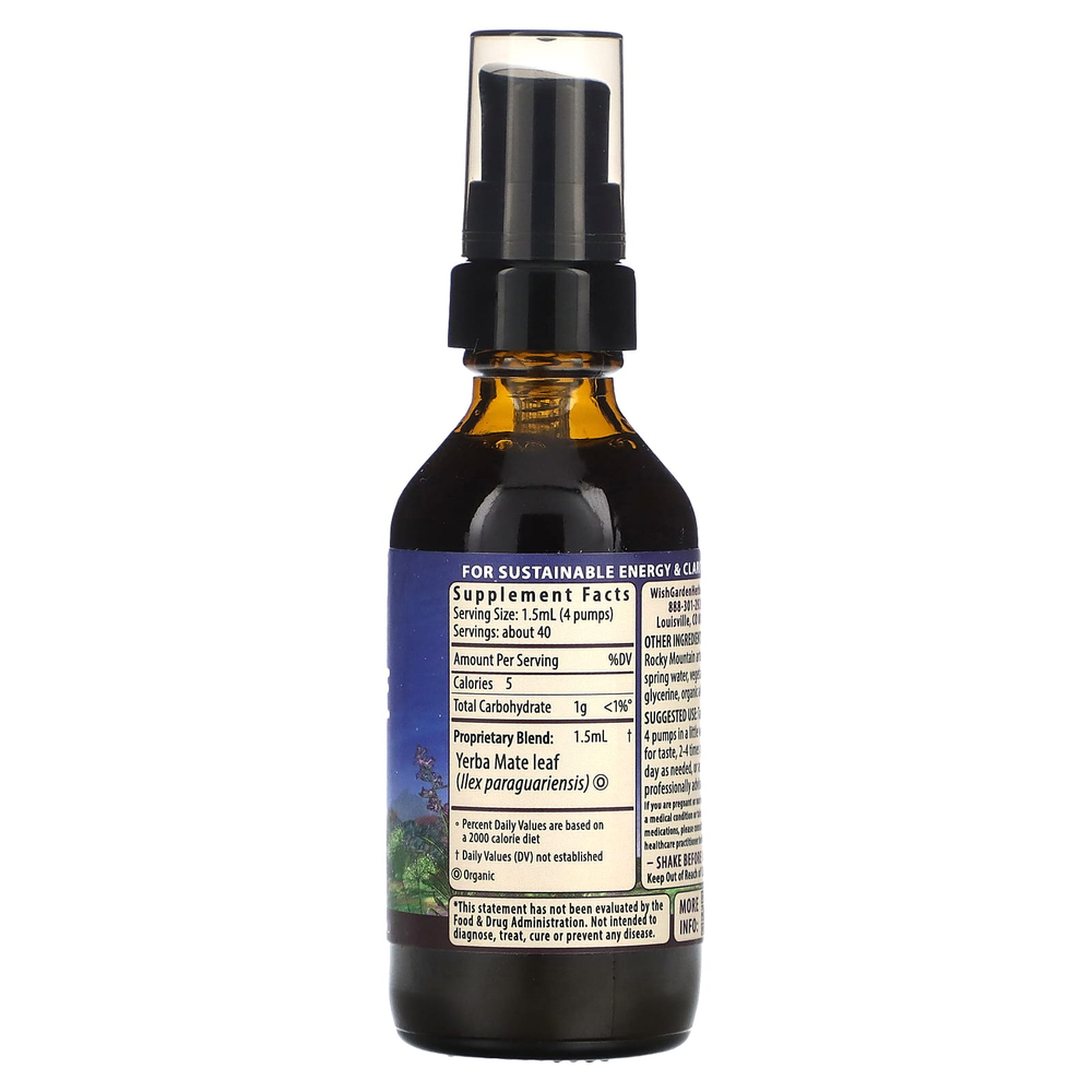 WishGarden Herbs, йерба мате, 59 мл (2 жидк. унции)
