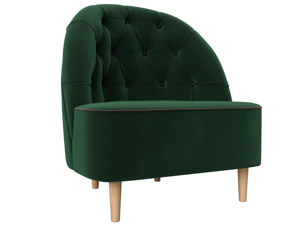 Кресло Амиса, Зеленый\Коричневый, Велюр, 110041