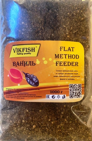 Прикормка VIKFISH  FLAT METHOD FEEDER           Ваниль 1000г