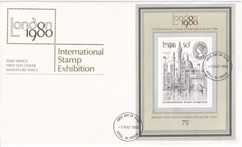 Конверт Первого дня Великобритании от 7 мая 1980 года с одной маркой и спецгашенем