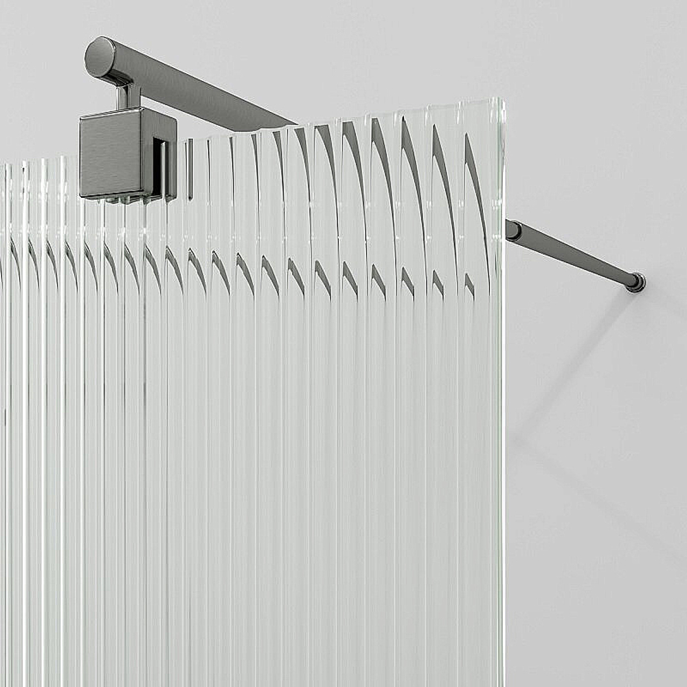 Душевое ограждение WasserKRAFT Vechte 60W44GR-FL 100 фиксатор графит/стекло рифленое