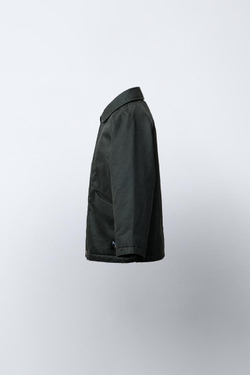 ZARA КУРТКА ИЗ ВОЩЕНОЙ ТКАНИ, ТЕМНЫЙ ХАКИ