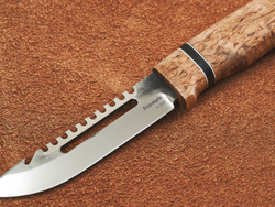 Рыбацкий нож "Барракуда", сталь AUS 8, рукоять стабилизированная карельская береза