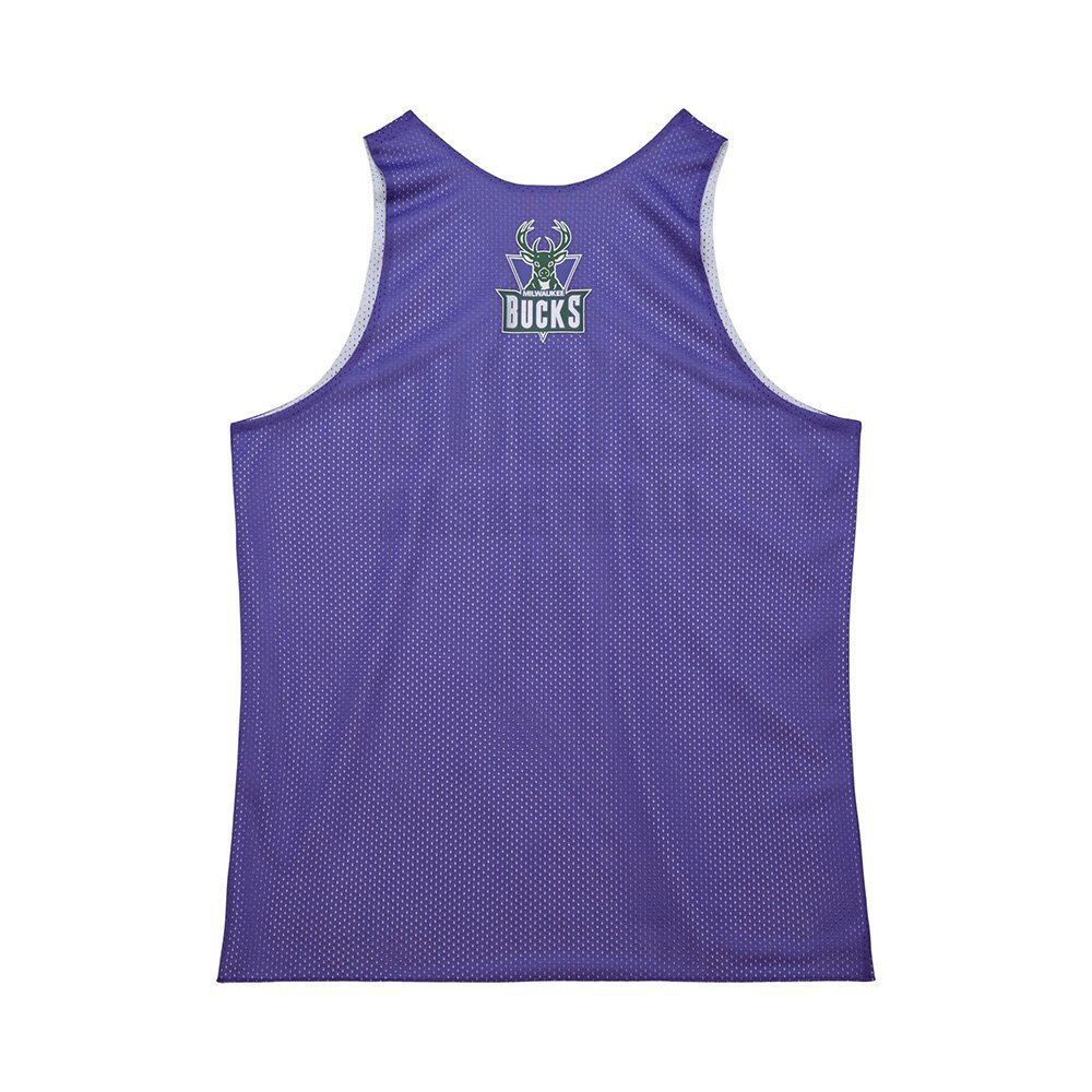 Баскетбольная футболка Mitchell&Ness NBA Reversible Mesh Practice Tank Vintage Logo Milwaukee Bucks Purple