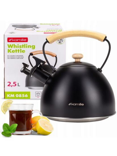 Чайник 2,5 л. из нержавеющей стали со свистком Kamille KM 0856