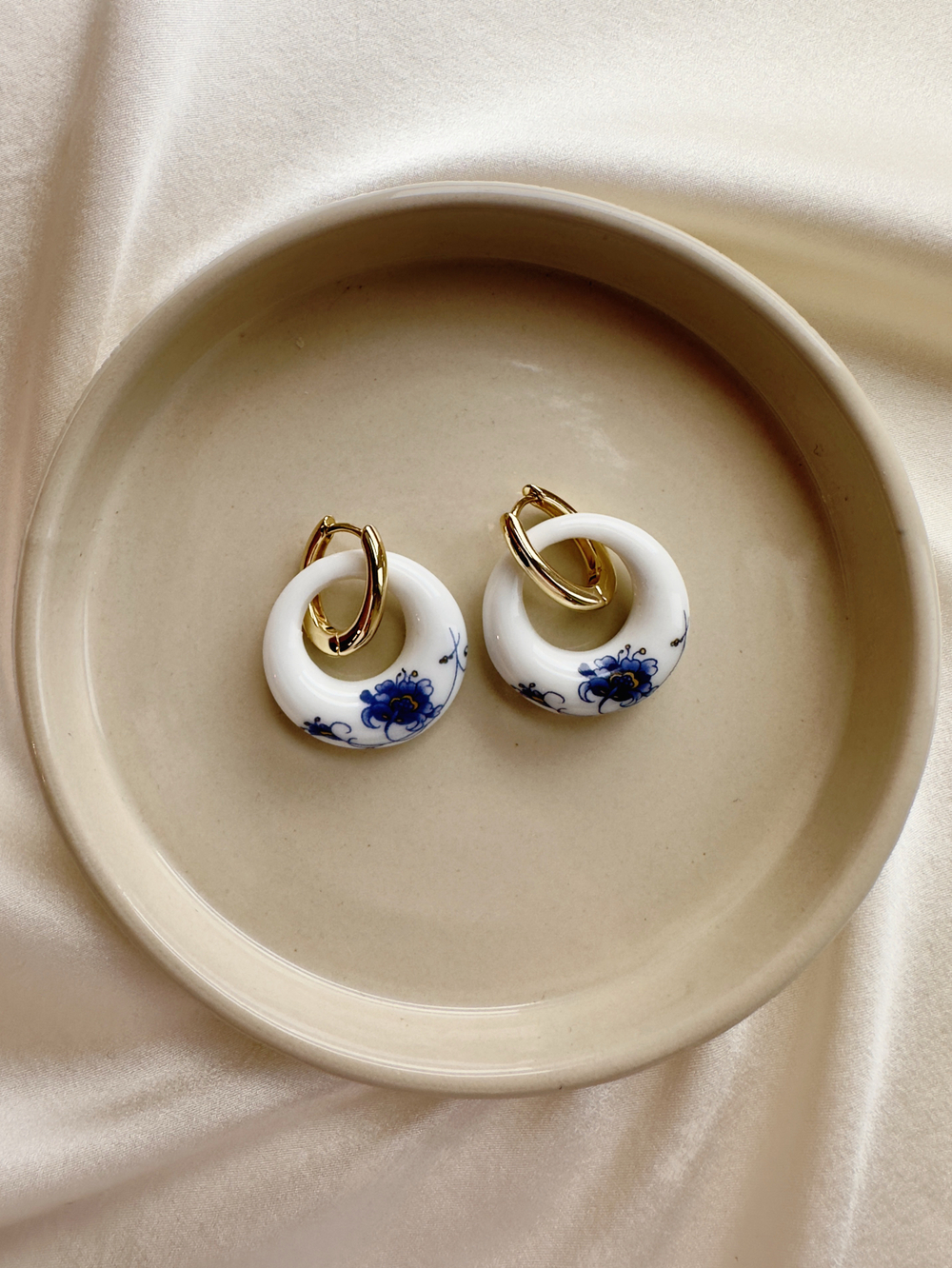 Серьги Гжель бублики