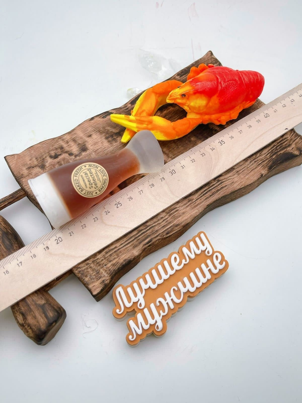 Мыло ручной работы Бокал, Рак и топпер