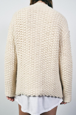 ZARA ТРИКОТАЖНЫЙ КАРДИГАН С ВЫСОКИМ ВОРОТНИКОМ, ЭКРЮ