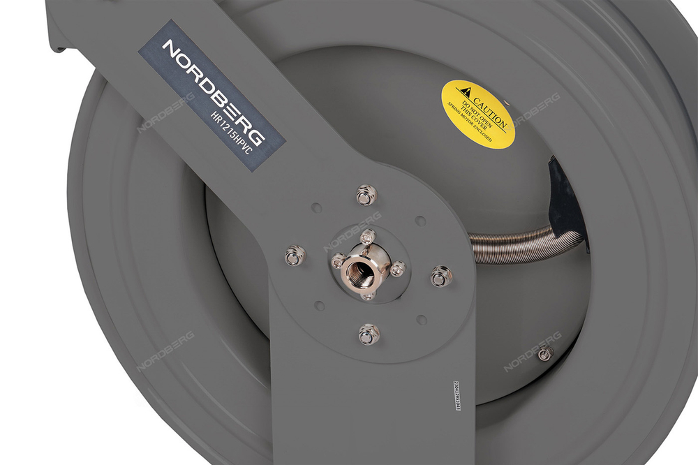 NORDBERG (HR1215HPVC) Шланг воздушный c двойным армированием на стальной катушке, гибридный ПВХ 12.5х19 мм, 15 м