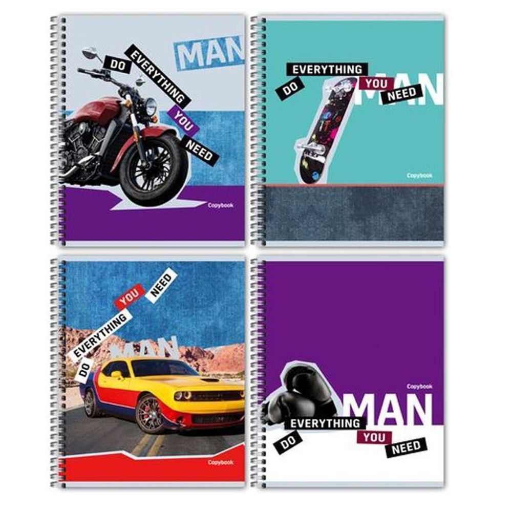 Тетрадь А5 60л. кл., на гребне "Buddy" в ассорт. (BG)