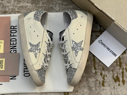 Super Star Wmns White Silver Glitters