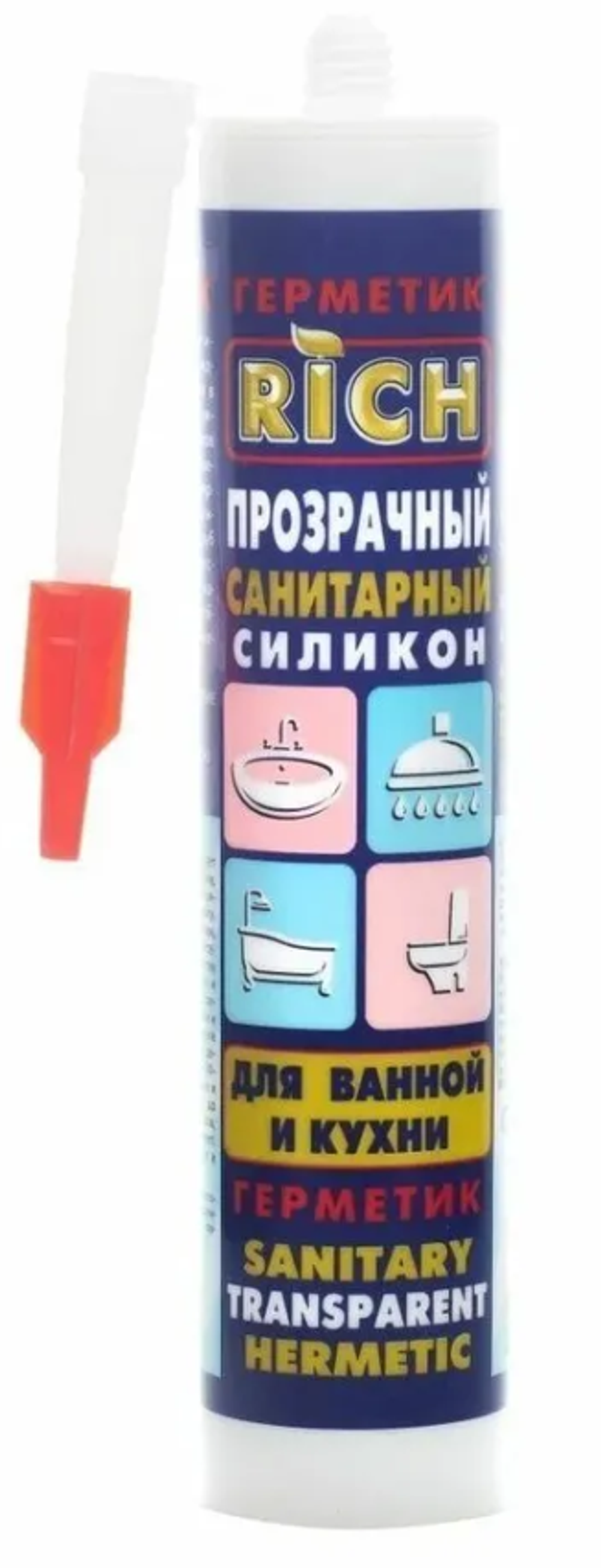 РИЧ Санитарный силикон прозрачный 280мл-300г(ящ.24шт)