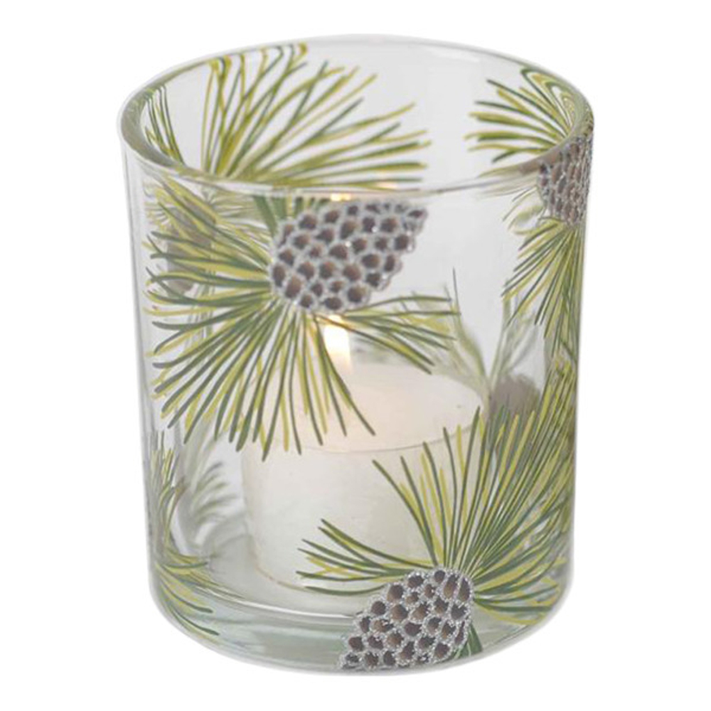 Подсвечник стеклянный 8см Rasteli Шишки