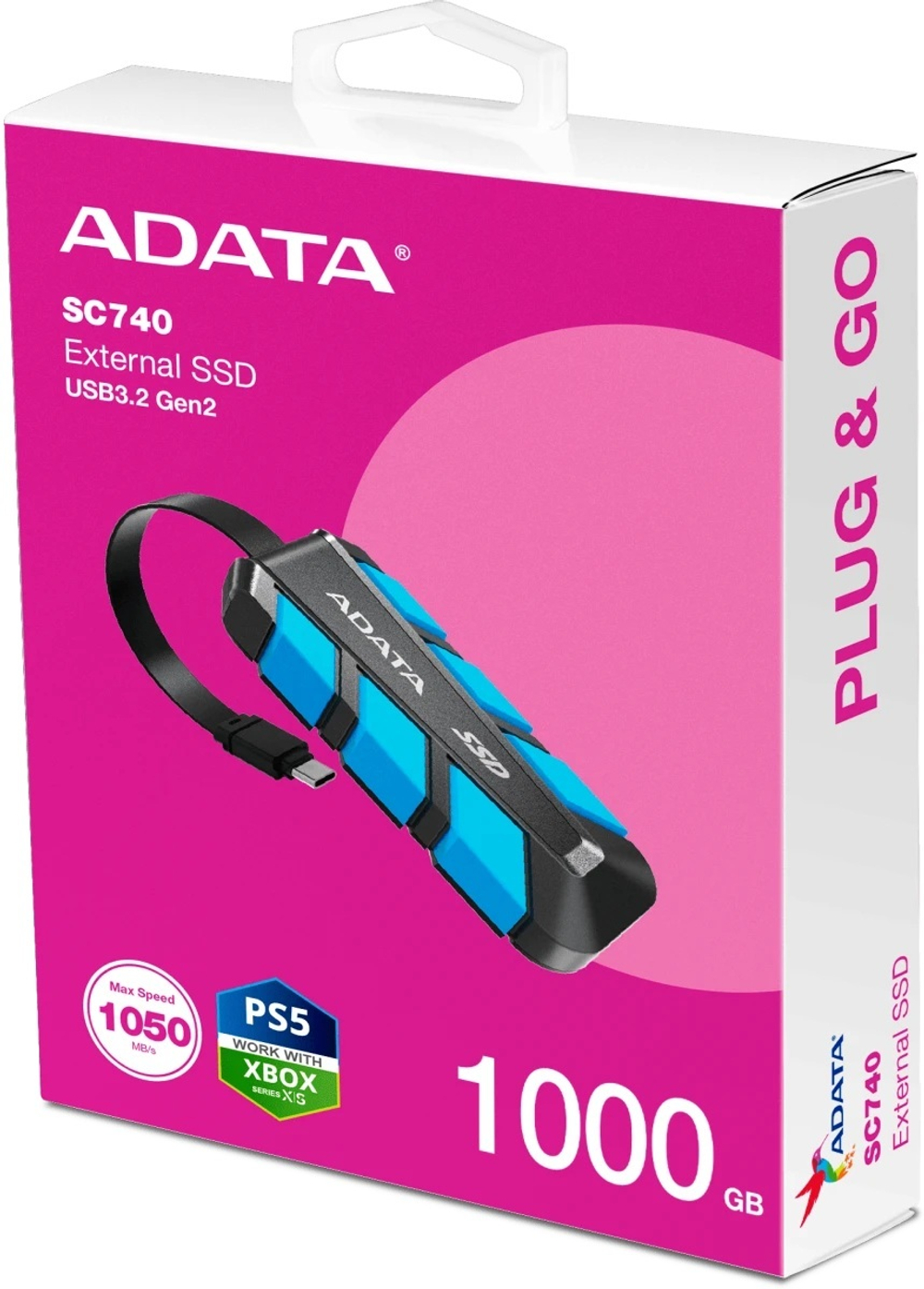 Внешний SSD USB 3.2 Gen 2 Type-C ADATA SC740 1000 ГБ