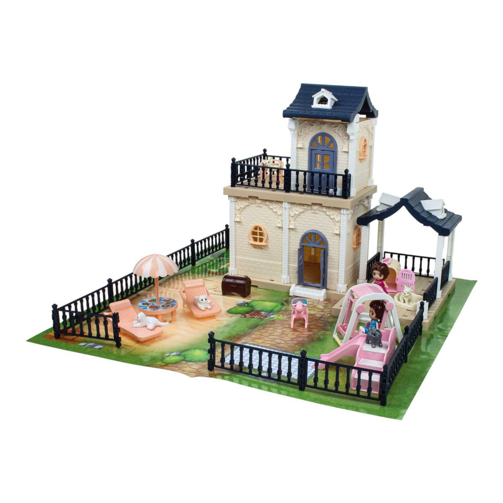 Игрушечный дом для куклы с мебелью и фигурками кор 686-008