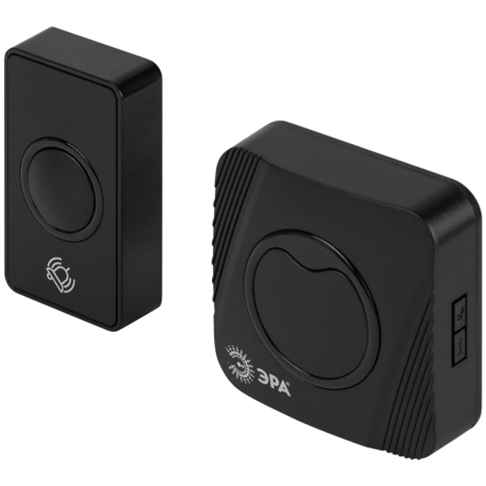 Звонок дверной ЭРА POLYCOLOR C100 беспроводной RGB подсветка чёрный 36 мелодий