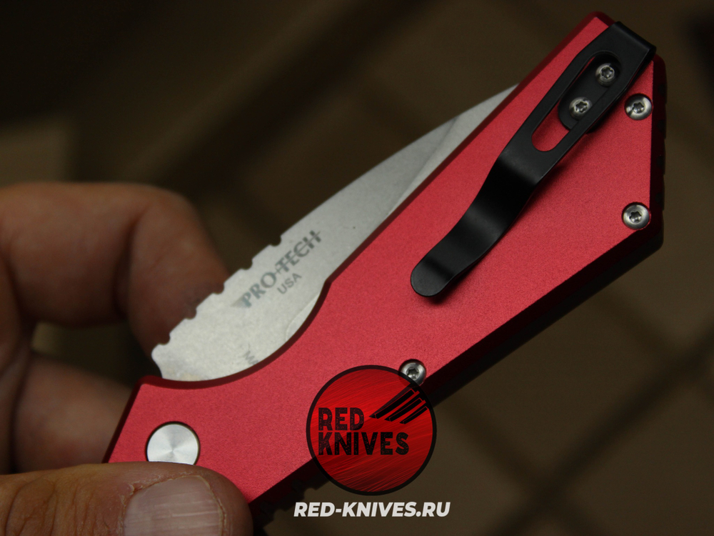 Нож Pro-Tech Strider PT Auto - красная рук, светлый клинок RK/Н118