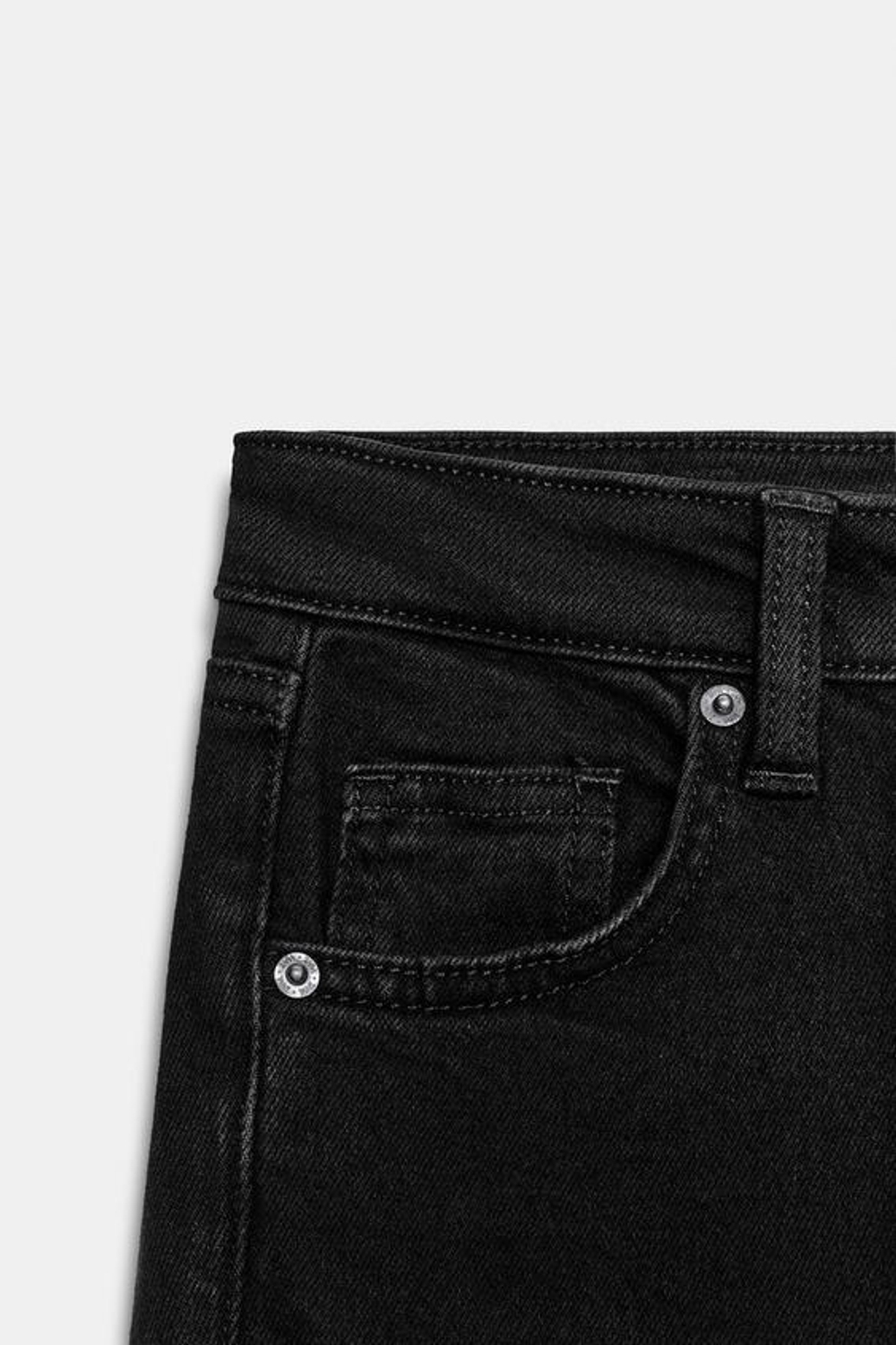 ZARA УКОРОЧЕННЫЕ РАСКЛЕШЕННЫЕ ДЖИНСЫ TRF С ВЫСОКОЙ ПОСАДКОЙ, ЧЕРНЫЙ