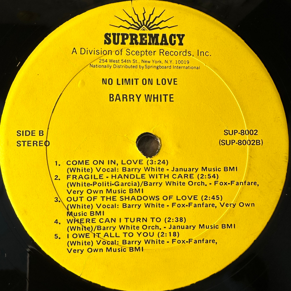 Barry White ‎– No Limit On Love (США 1974г.)