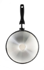 Блинная сковорода 20 см ПРОТОЧЕННОЕ ДНО черный мрамор