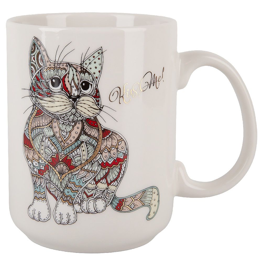 Кружка "Kitty" v=380мл (фарфор) (картонная цветная лента)