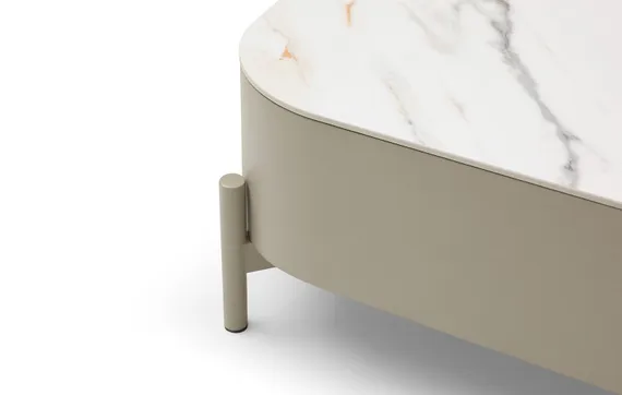 Журнальный столик с выдвижными ящиками Nomu, 90х90 см, керамика