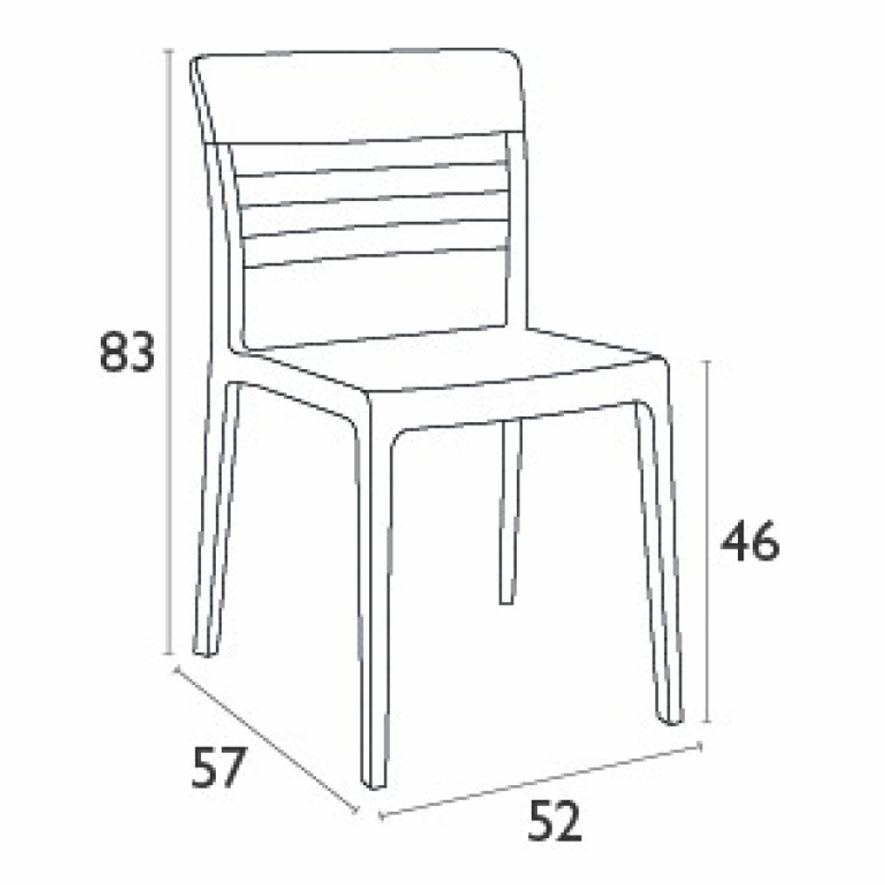 Стул пластиковый, Moon, белый, янтарный
