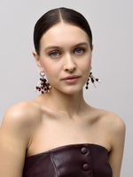 Серьги "Brush Bordo Pearl" Silver