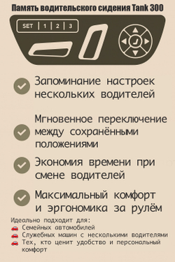 Память водительского сидения Tank 300