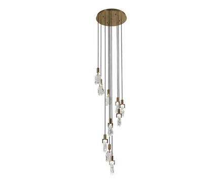 Люстра каскадная Гелла бронза d50 h300 Led 10*5W (4000K)