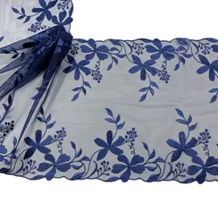 Вышивка на сетке темно-синяя 22 см