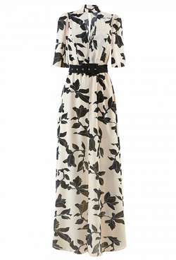 Длинное платье с разрезом и с поясом 29-01-20 SS