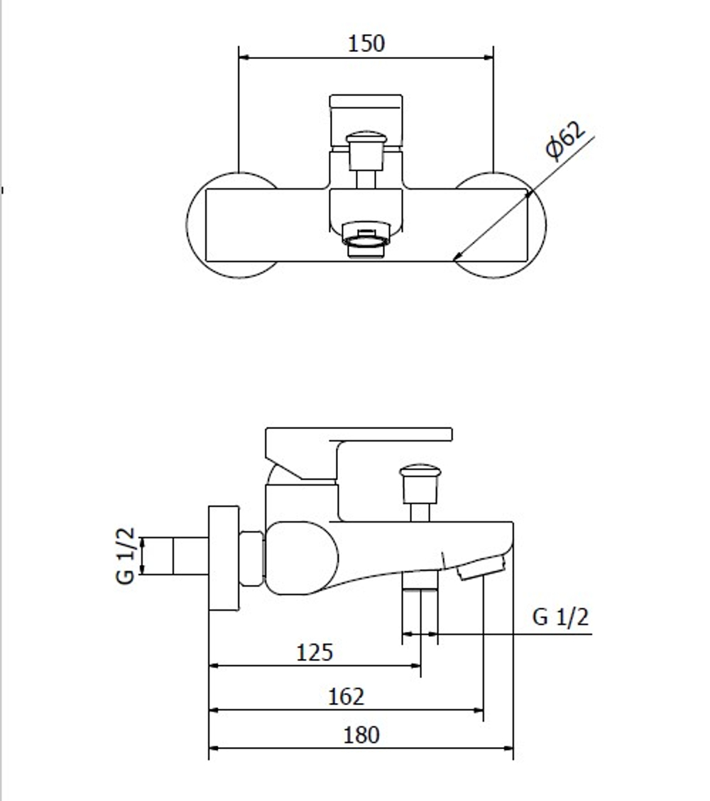8Z20011-002 Смеситель Teorema Sigma для душа хром (в комплекте)