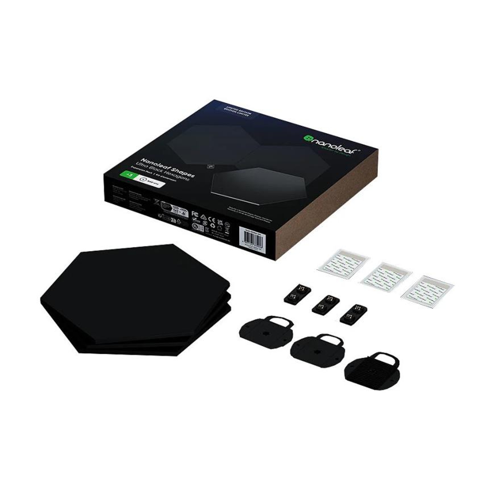 Дополнительные модули для умной светодиодной панели Nanoleaf Shapes Limited Edition Ultra Black Hexagons Expansion Pack (комплект — 3 шт.)
