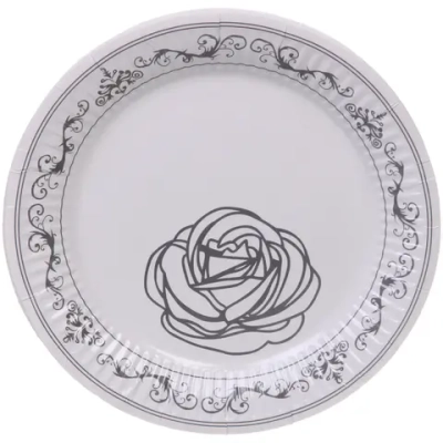 Тарелка бумажная 18 см в наборе 10 шт «Чайная роза»
