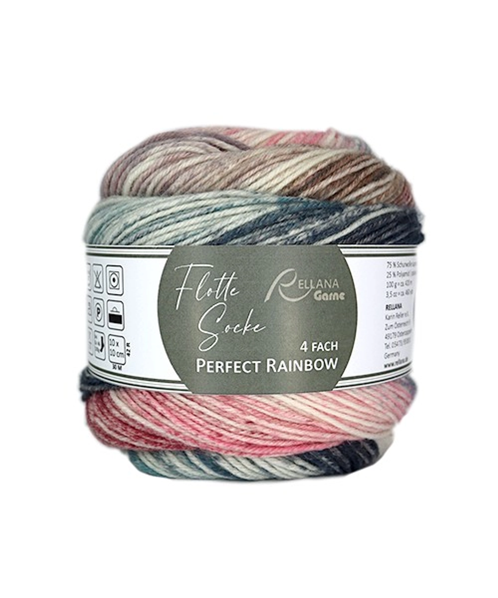 Пряжа Rellana Flotte Socke 4f. Perfect Rainbow (3124)